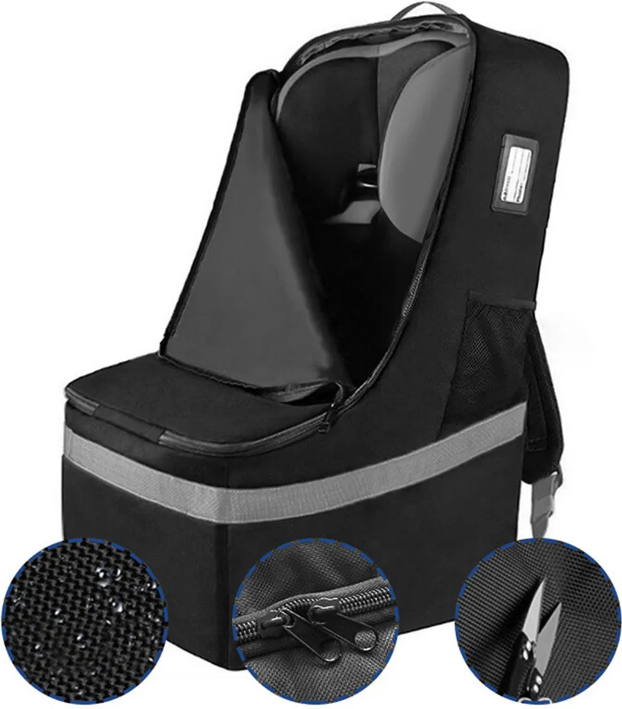 Sac Dos Voyage Siège Auto Noir - Bretelles Rembourrées Robuste