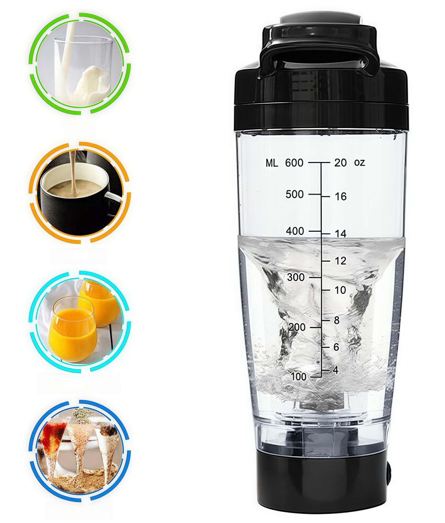 Protein Shaker 600ml auslaufsichere Trinkflasche Produktbild 