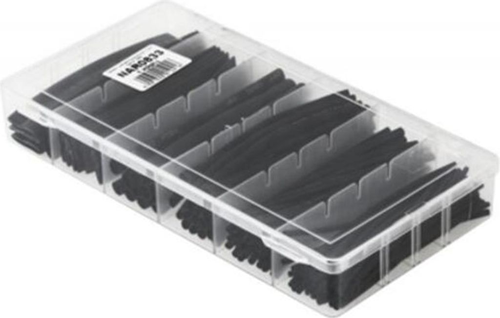 Schrumpfschlauch Set - 100-teilig, 1.5 - 13mm : Schwarz Farbe: Schwarz