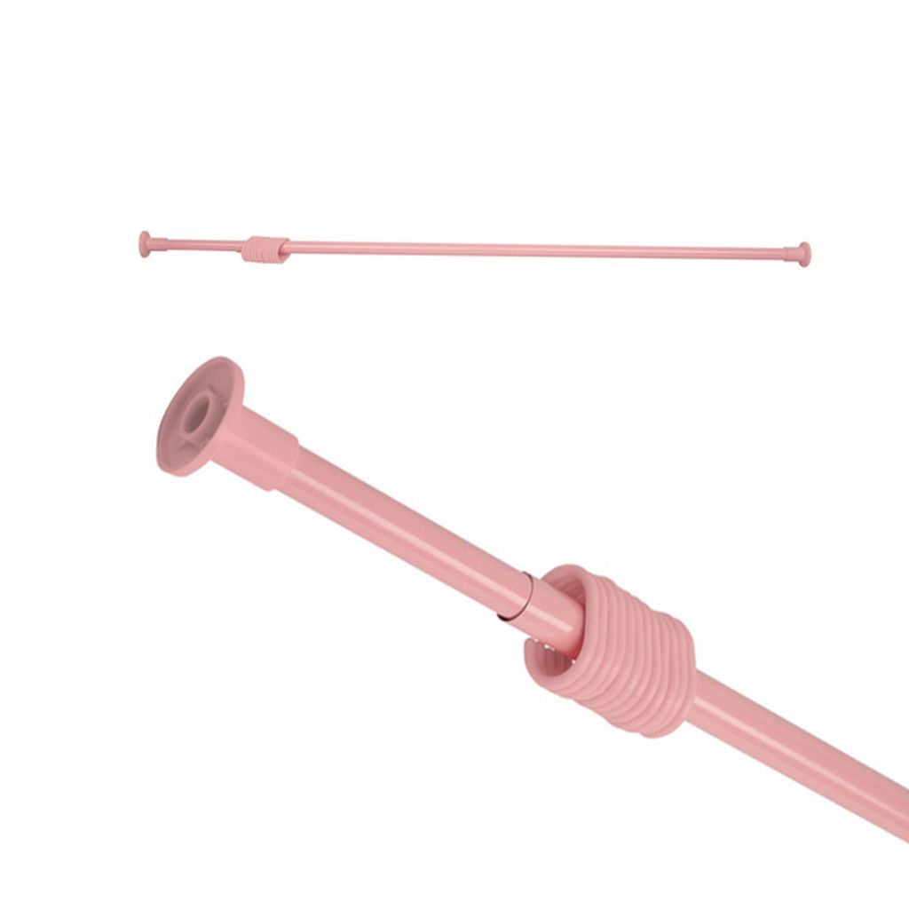 Duschvorhangstange Teleskop ROSA Duschstange Teleskopstange "von 120 bis 210 cm" inkl. 12 Ringe ohne Bohren Raumteiler Klemmstange Gardinenstange