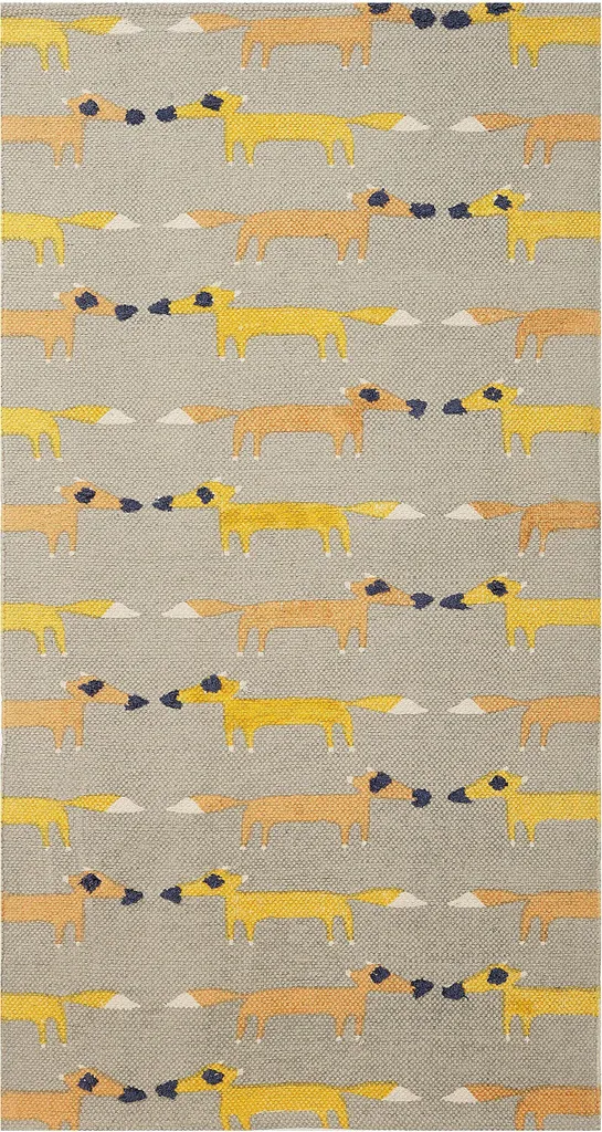 Tapis coton gris 80x150 cm anti-allergie pour sol froid chambre Lisa