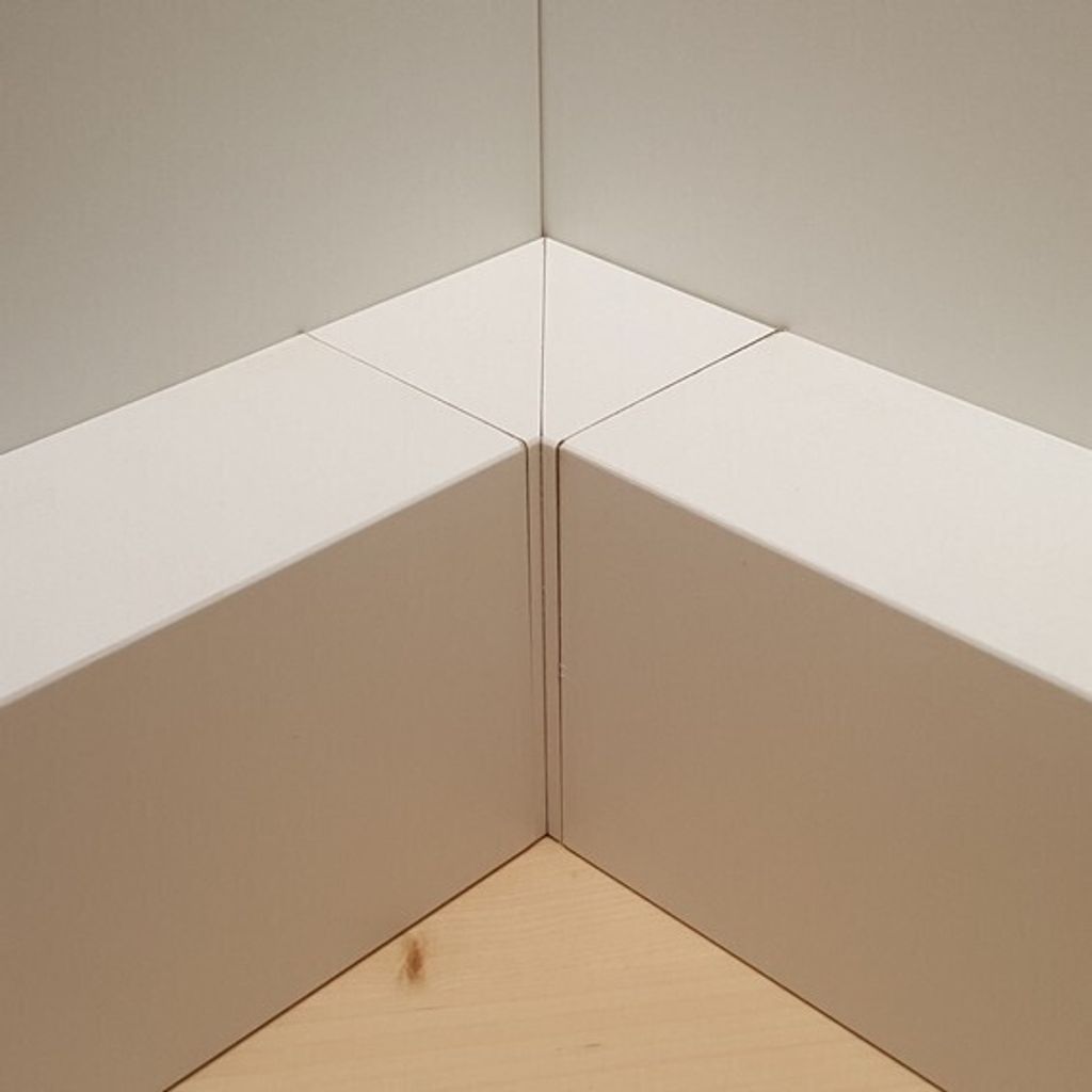 Innenwinkel Für Heizrohrabdeckleisten 64 x 96 x 400 mm Weiß zum Kleben, Clipsen, Schrauben & Nageln MDF-Kern foliert Innenecken by PROVISTON