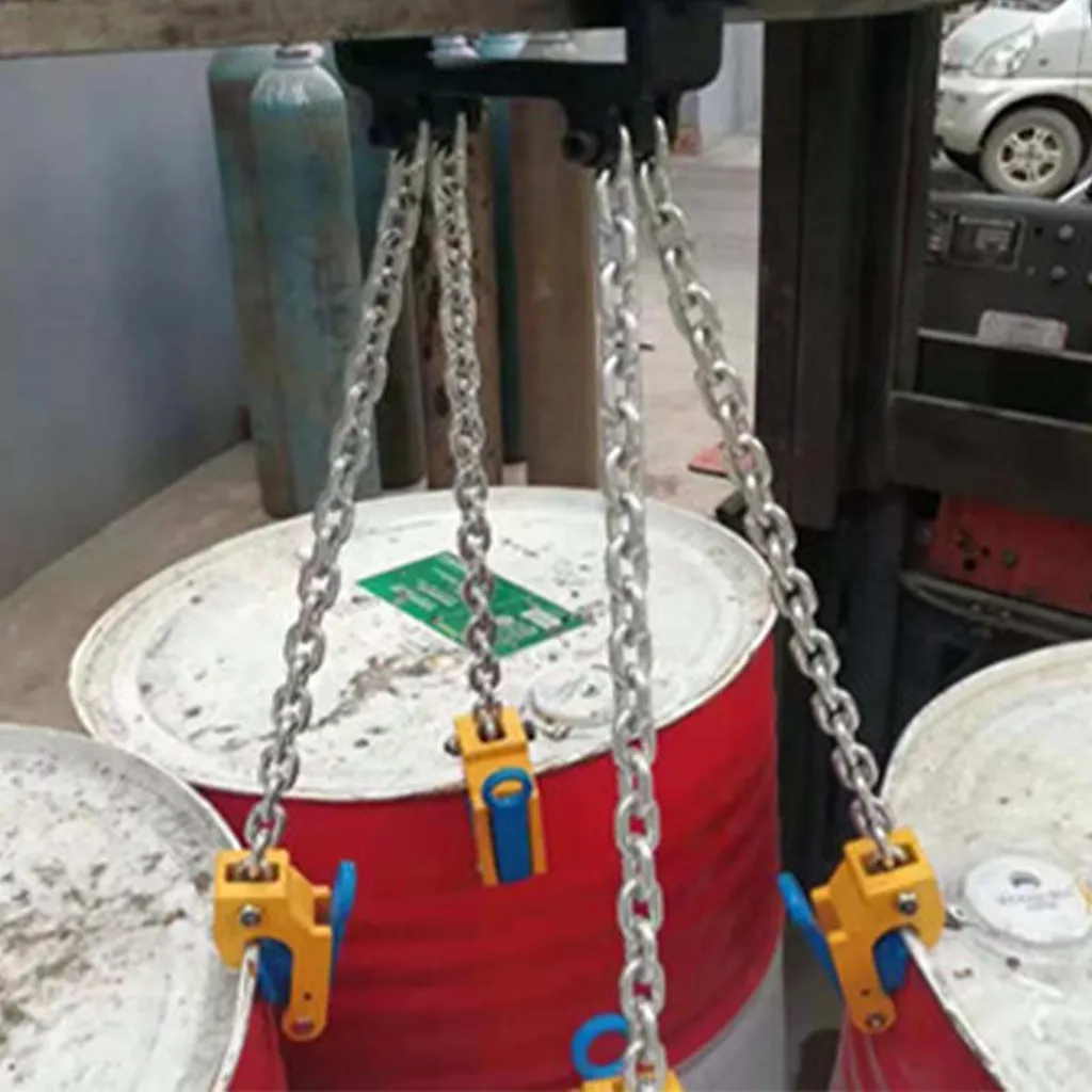 Élingue de levage pour fûts avec chaîne robuste 500kg, pinces de serrage - 10