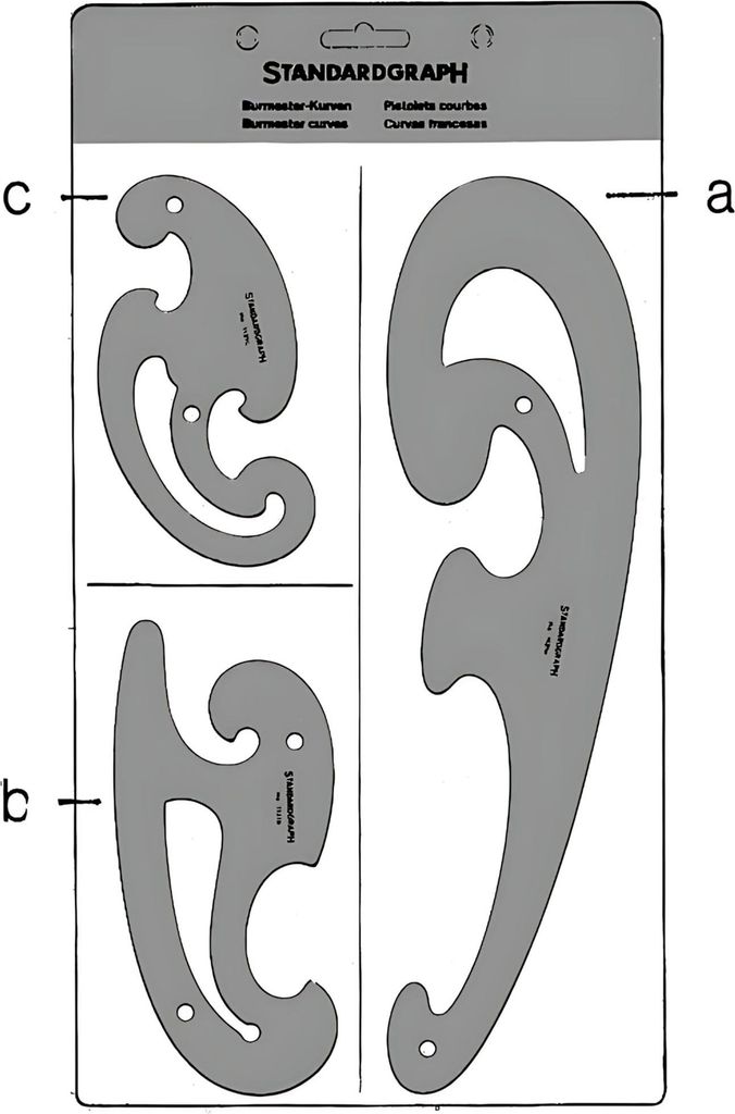 Standardgraph Burmester-Kurvenlineale 3-teilig, 2 mm dick, transparent
