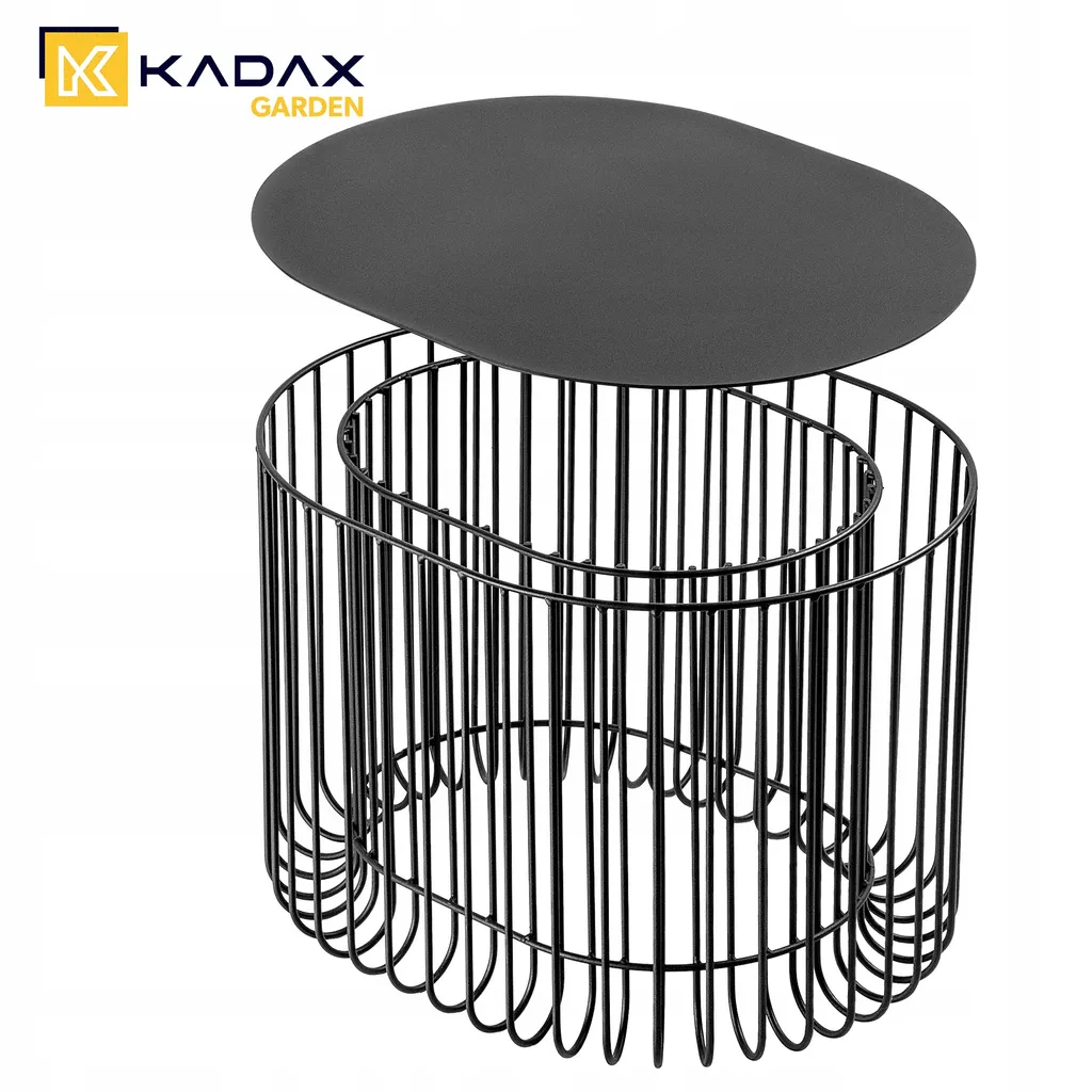 Table d'appoint en acier robuste 58cm structure métallique stable loft - 12
