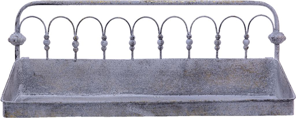 Clayre & Eef Wandregal 55x18x21 cm Grau Beige Metall