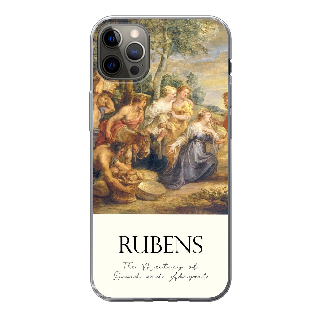 MuchoWow Handyhülle Schutzhülle Hülle für iPhone 13 Pro Max Rubens - Kunst - Die Begegnung von David und Abigail Silikon Softcase Handy Hüll...