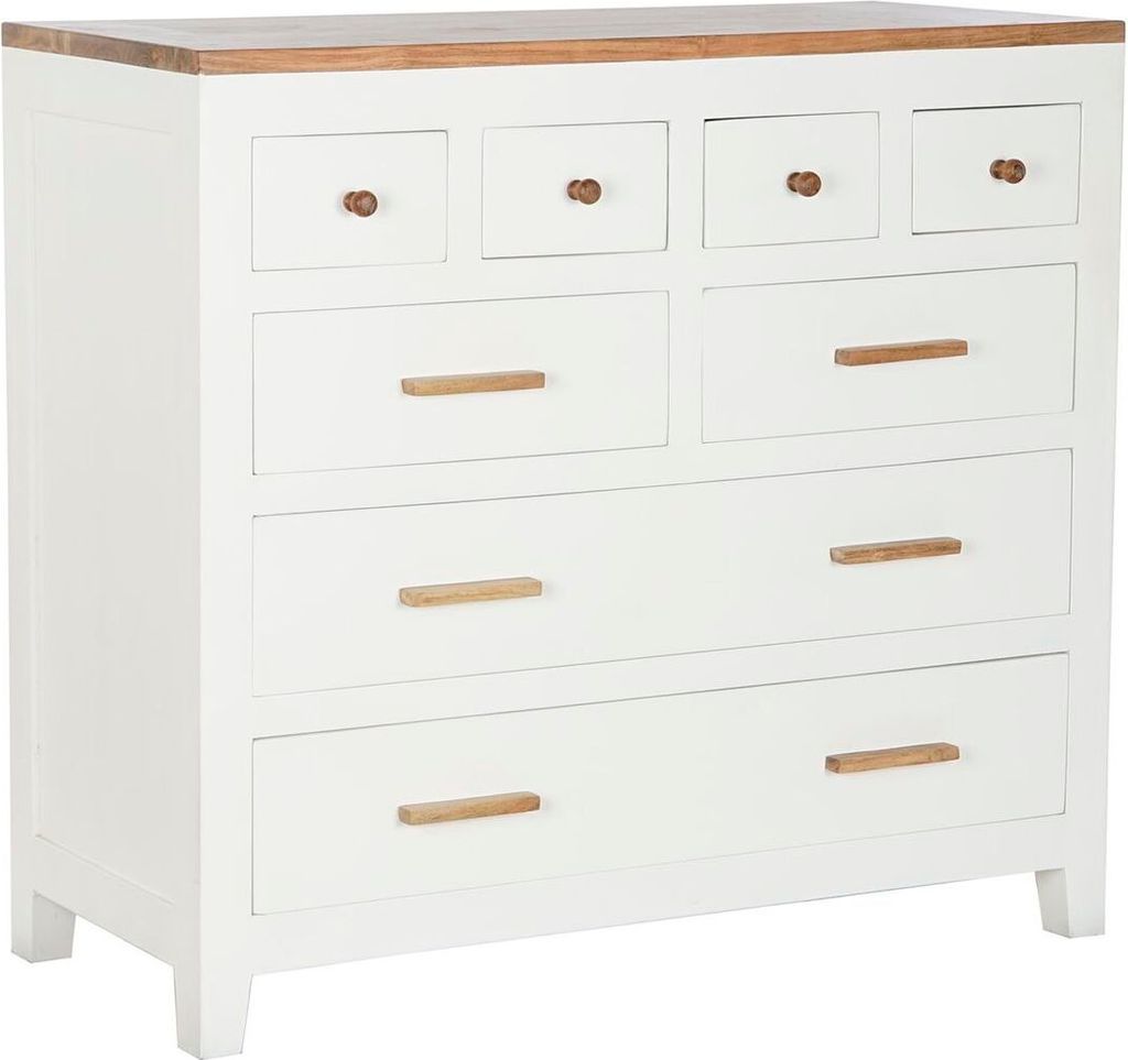 Kommode DKD Home Decor Weiß Braun Akazienholz Mango Urban 110 x 45 x 100 cm