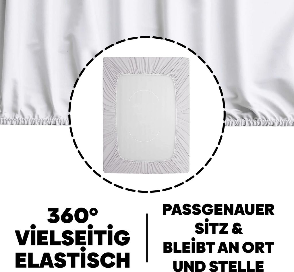 EVE Textile Spannbettlaken 200 x 200cm Weiß 100 % Baumwolle Produktbild 4