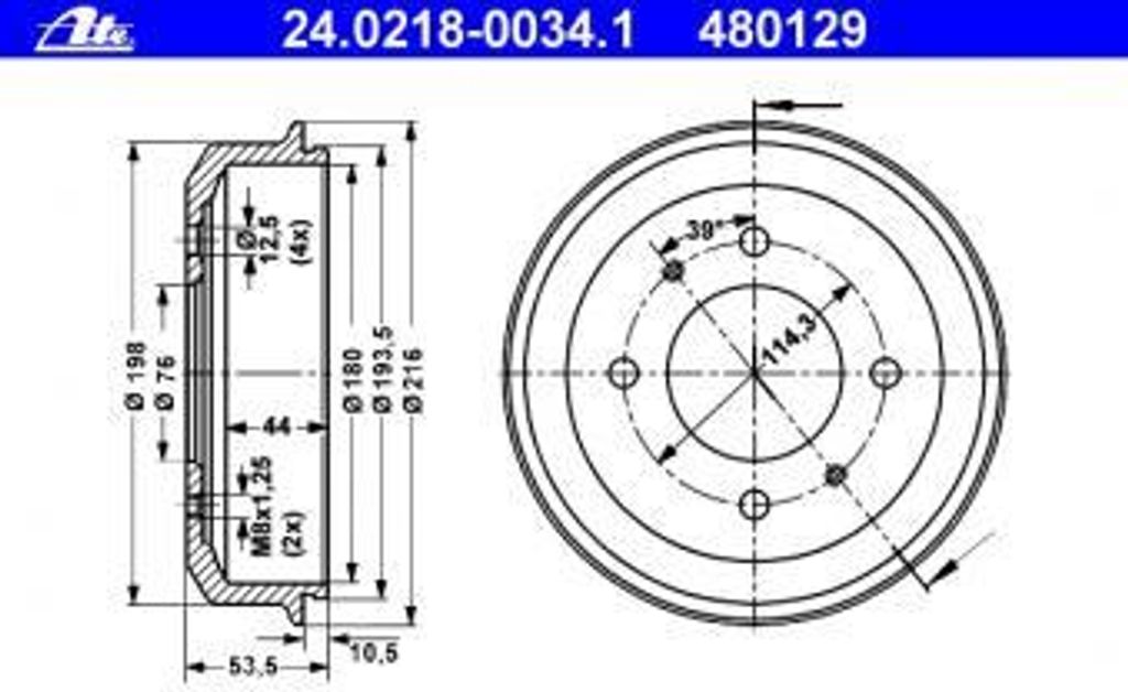 ATE Bremstrommel 24.0218-0034.1