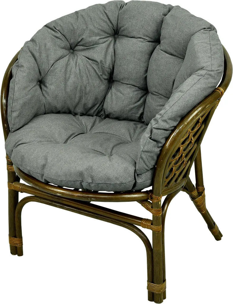 AMPO Cuscino per sedia Bahamas in rattan, sedia da giardino, cuscino in rattan