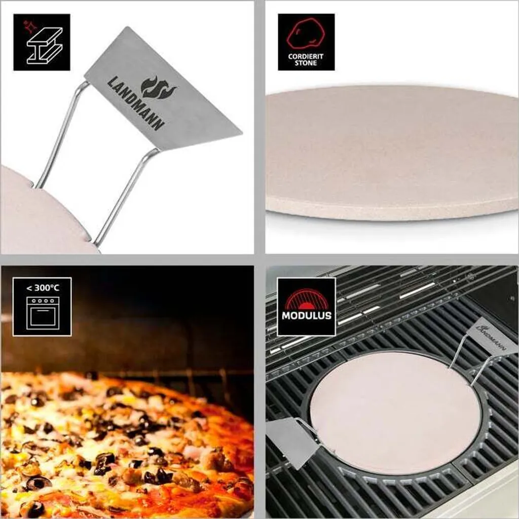 Insert pour Pierre à Pizza Landmann : Support de Cuisson Barbecue Inox - 6