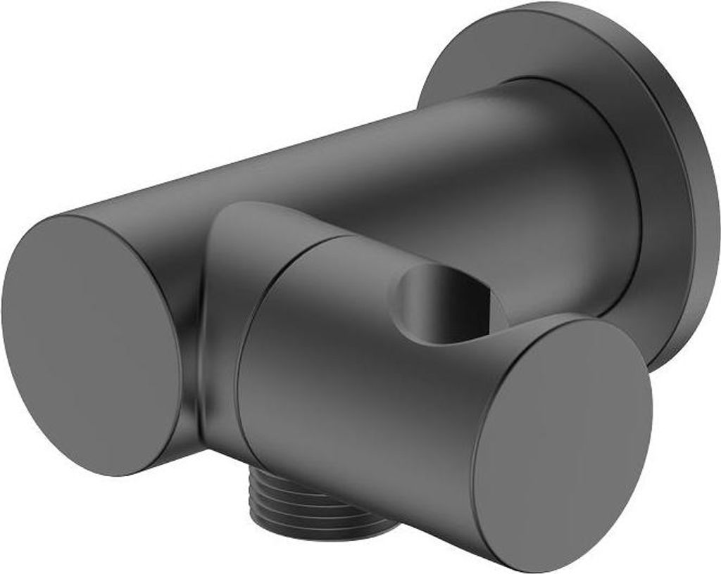 Avapax | Anschlusswinkel - Gun Metal Matt - 1/2" Gewinde - Mit Halterung - Unterputzmontage