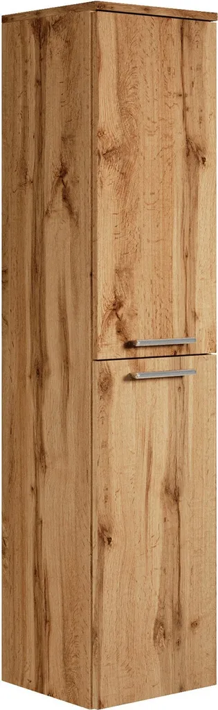 Mobile Colonna Bagno Saturnus 130cm Rovere Sospeso - Design Slim 2 Ante