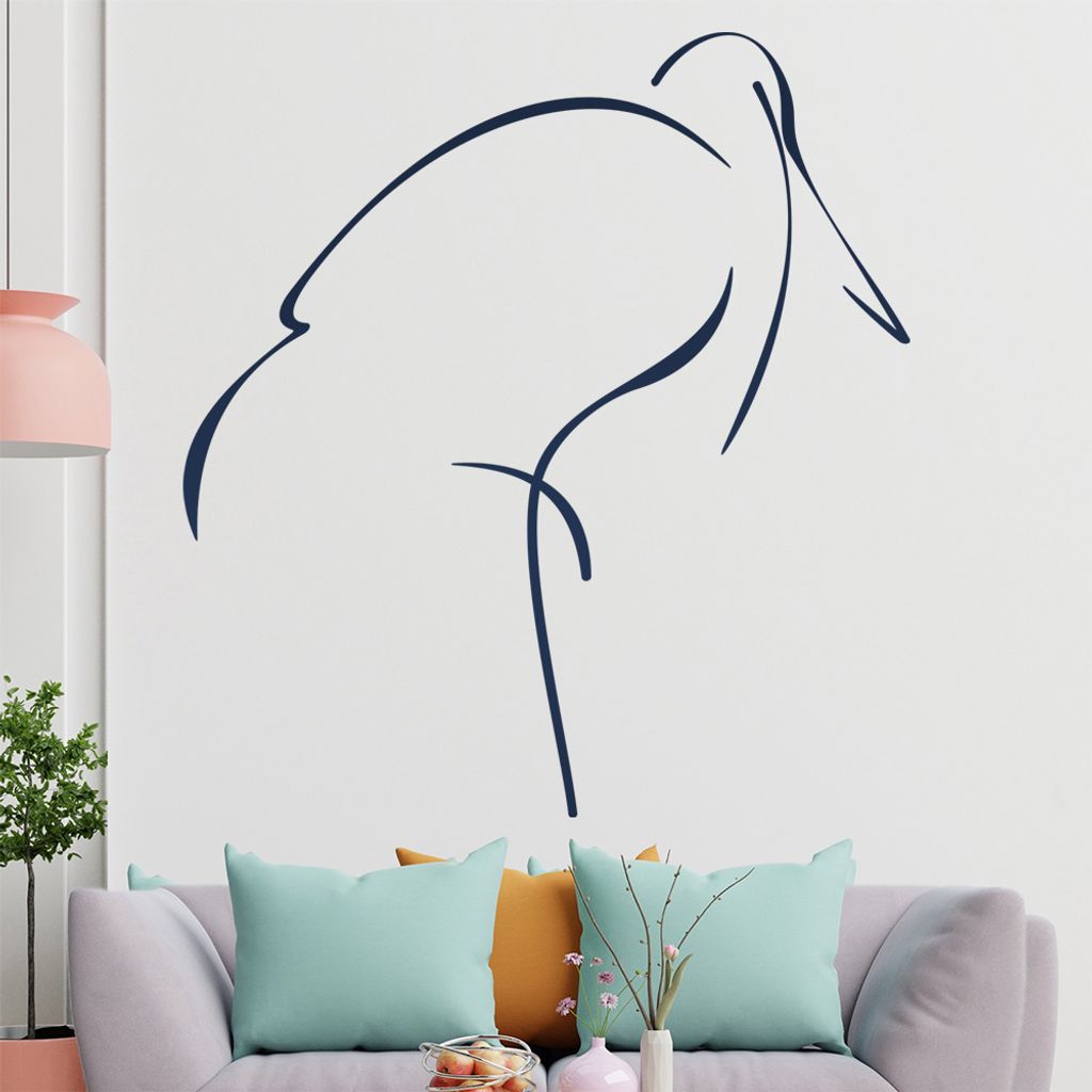 Vogel Linien Wandtattoo in 6 Größen - Wandaufkleber Wall Sticker - Dekoration, Küche, Wohnzimmer, Schlafzimmer, Badezimmer