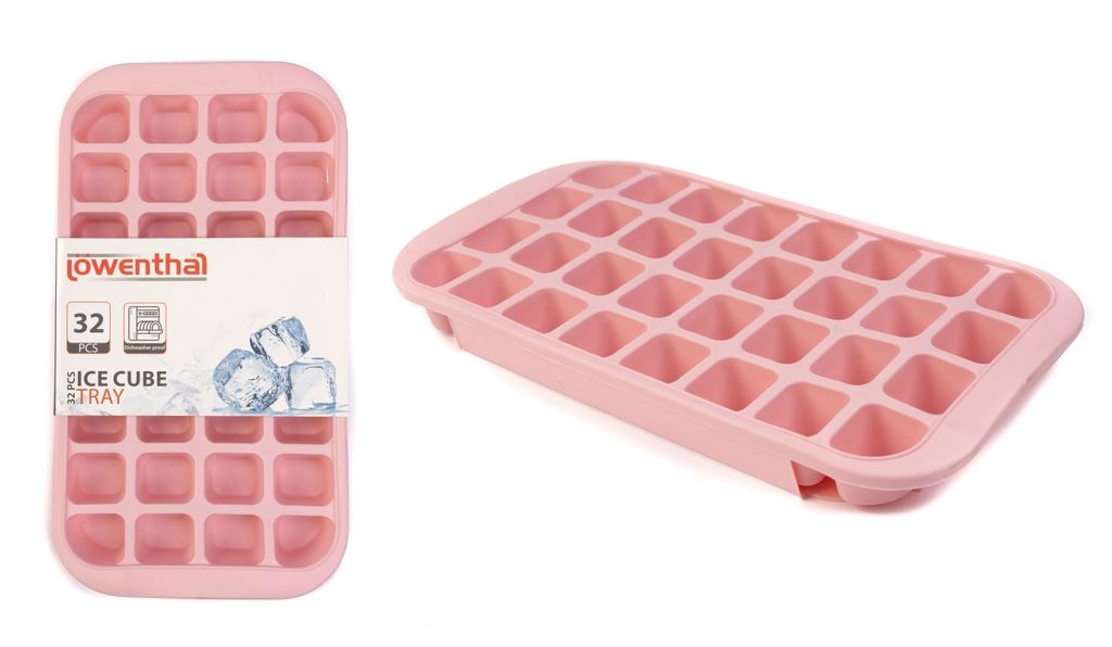 Jumbo Silikon Eiswürfelform Eiswürfelbereiter Eiswürfelbehälter Eiswürfelbox XXL, Farbe:rosa