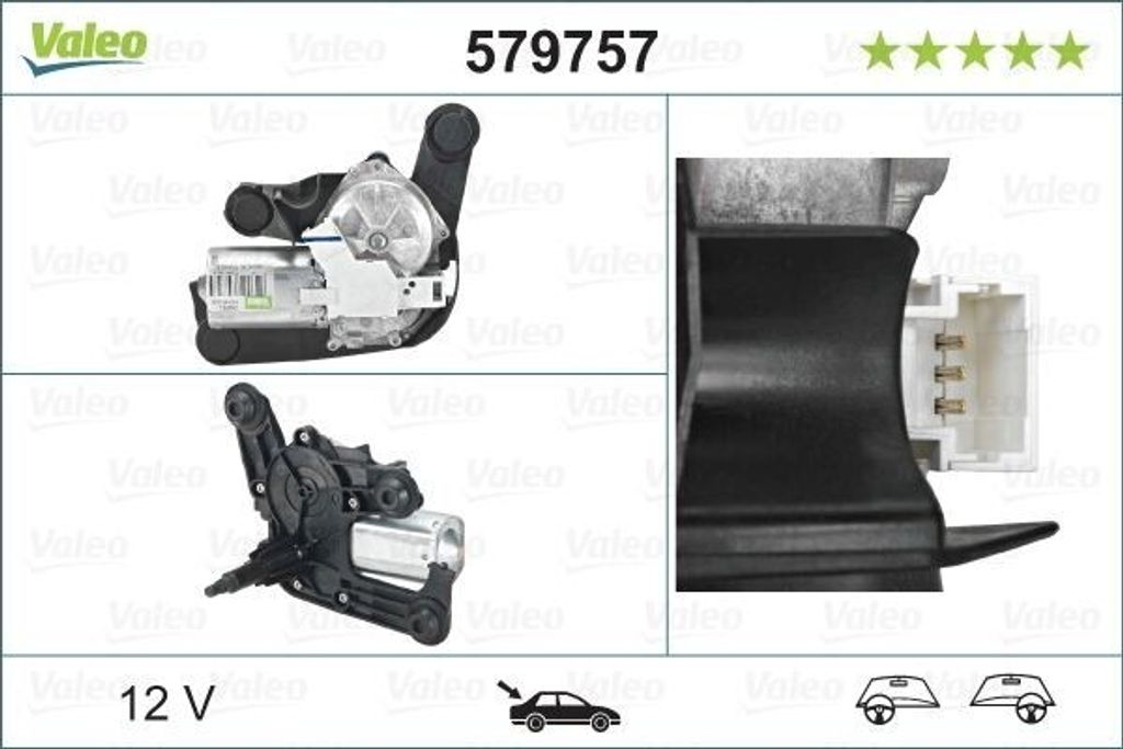 VALEO 579757 Wischermotor Hinten für CITROËN C3 Picasso Produktbild 