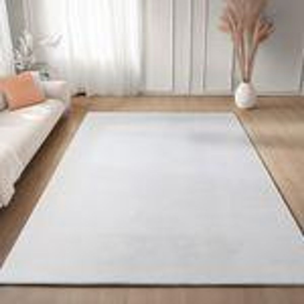 Carpettex Teppich Kurzflor, Einfarbig, Waschbar, Rutschfest, Für Wohnzimmer, Schlafzimmer,Kinderzimmer, Größe: 140 x 200 cm, Farbe: Weiss