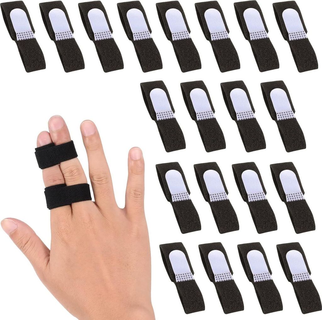 20 Stück Trigger Finger Schiene Finger Klammer Schiene Fingerbandage für Kleiner Finger, mittelfinger, ringfinger, Verstellbare Fingerschutz
