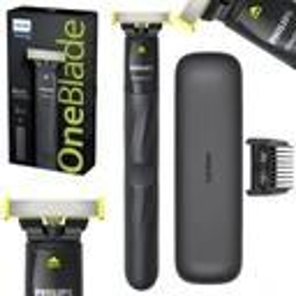 Philips Norelco OneBlade OneBlade QP1424/65 Geschenkset, Folienschaber, Schwarz, Grau, OneBlade, Akku, Nickel-Metallhydrid (NiMH), Integrierte Batt...