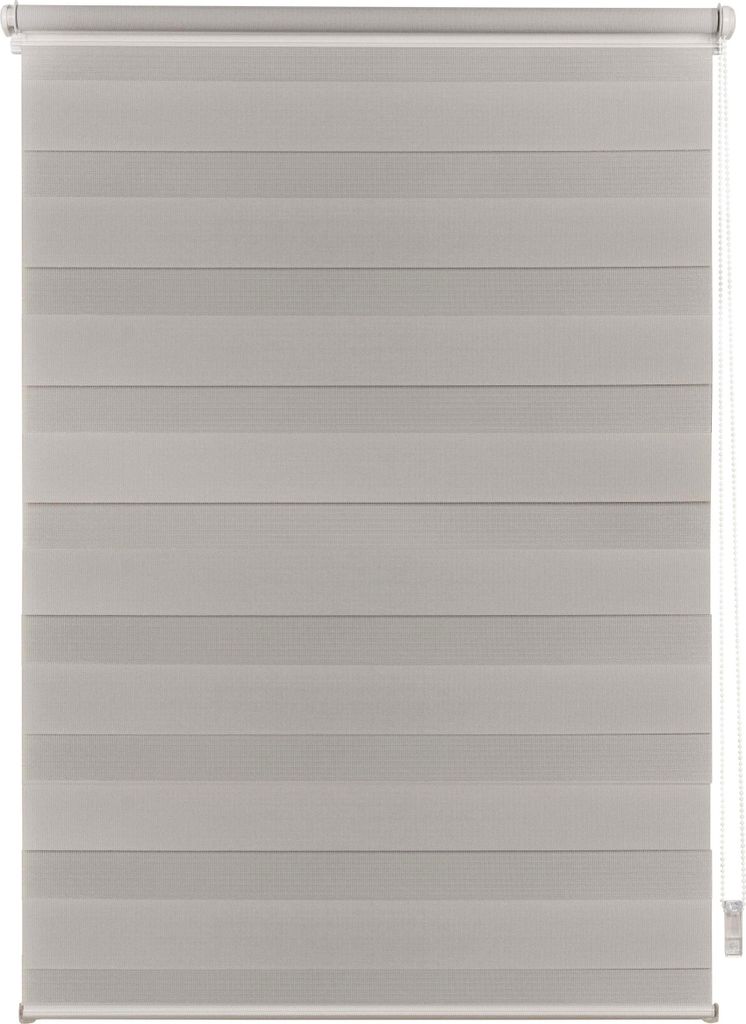 Doppelrollo auf Maß Klemmfix verspannt Farbe: Silber, Größe: B): 71-80 cm, L): 161-220 cm