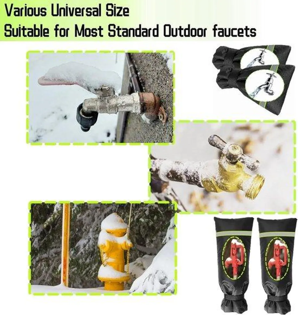 Protection Antigel pour Robinet de Jardin - Lot de 2 Housses Isolantes