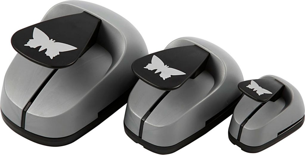 figurenstanzung 25/49/75 mm Schmetterling 3 Stück grau