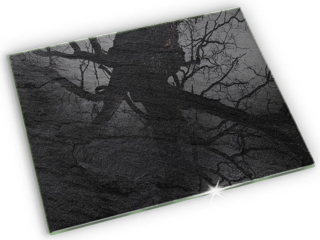 Grabkerze Untersetzer Glastafel Gummifüße Motiv - 52x40 cm - Texturstein