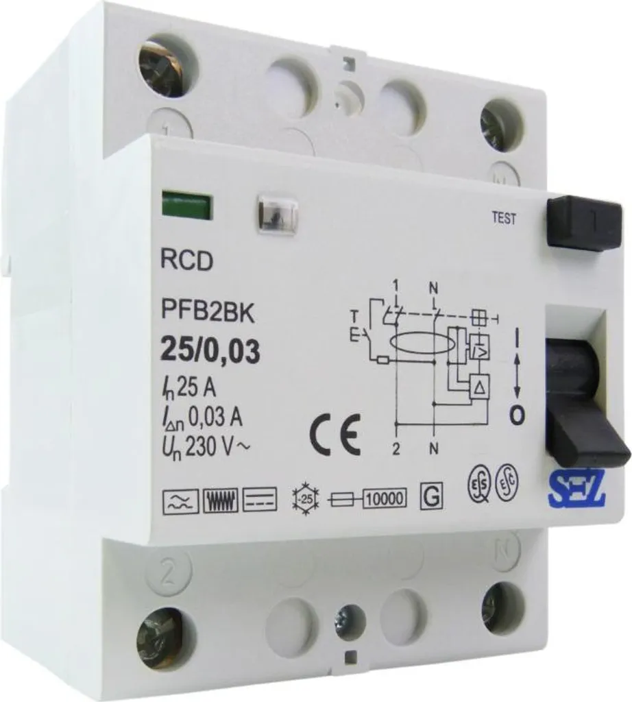 Interrupteur différentiel SEZ Fi 25A 30mA 2P Type B disjoncteur 8842