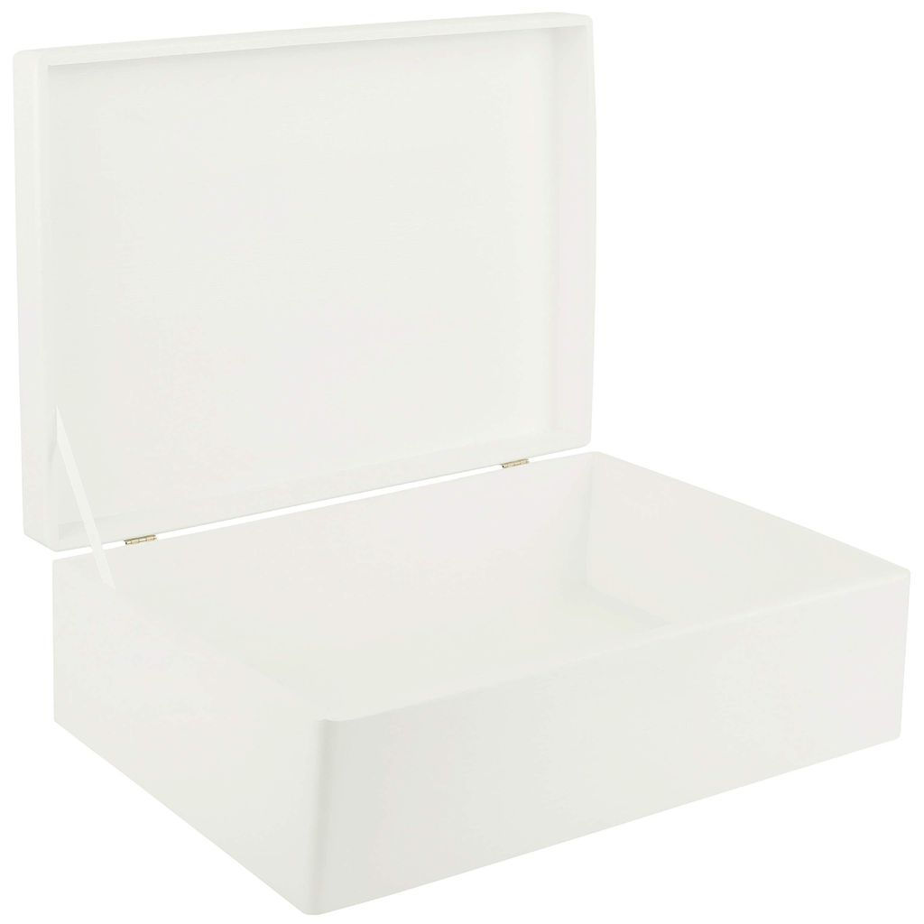 Creative Deco XL Witte Houten Doos met Deksel Opbergdoos, Productafbeelding 