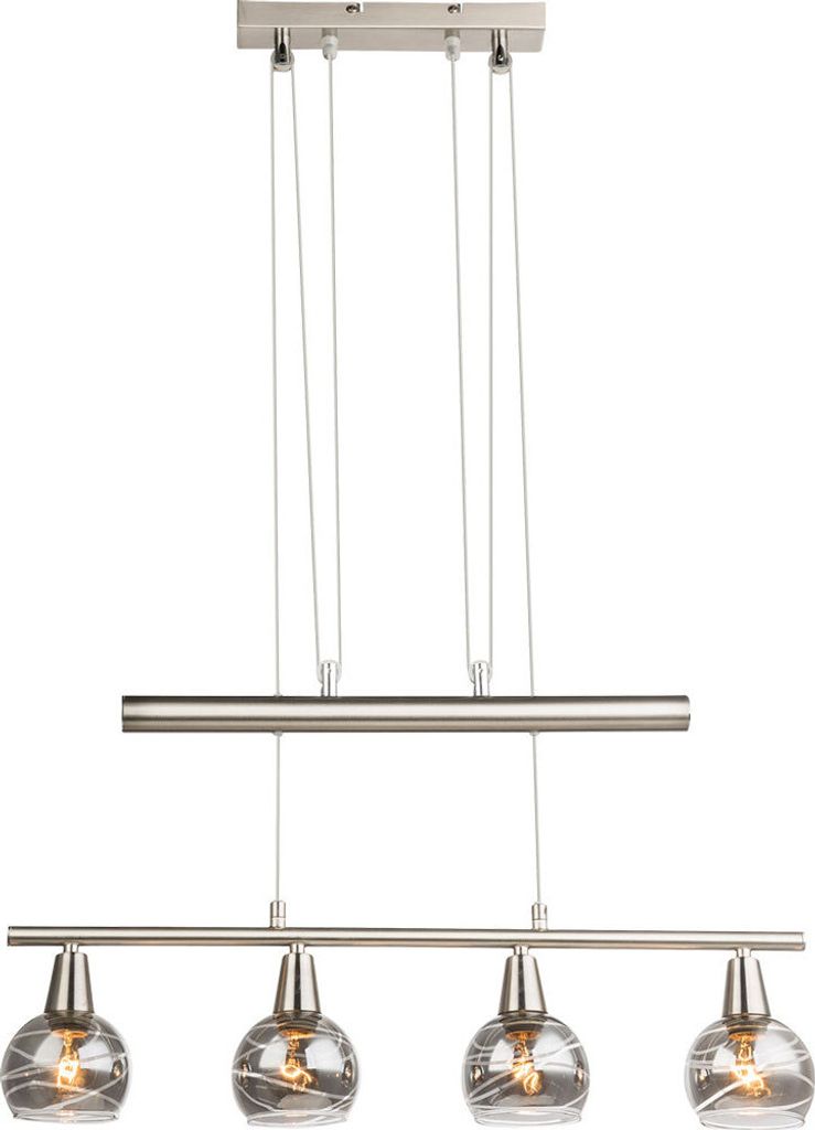 LED Hängeleuchte, Glas rauch, höhenverstellbar, L 60 cm Produktbild 