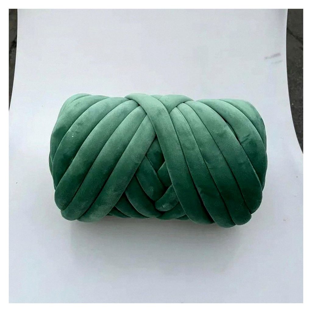 1000g Super Samt Chunky Garn dicke sperrige Riesenfäden weiße Tasche für Hands tricken DIY Arm weiche große Decke Teppich sphären (Grün, 1KG)