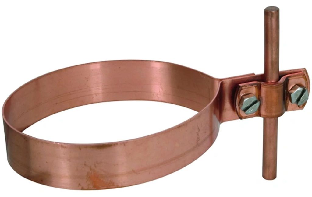 DEHN regenpijpbouten, diameter 100 mm, koper, met dubbele Productafbeelding 