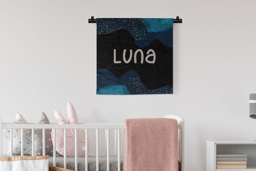 MuchoWow Wandteppich Wandbehang Luna - Pastell - Mädchen 60x60 cm Tapisserie Dekoration Wandtuch - Dekorationen - Wand Decke