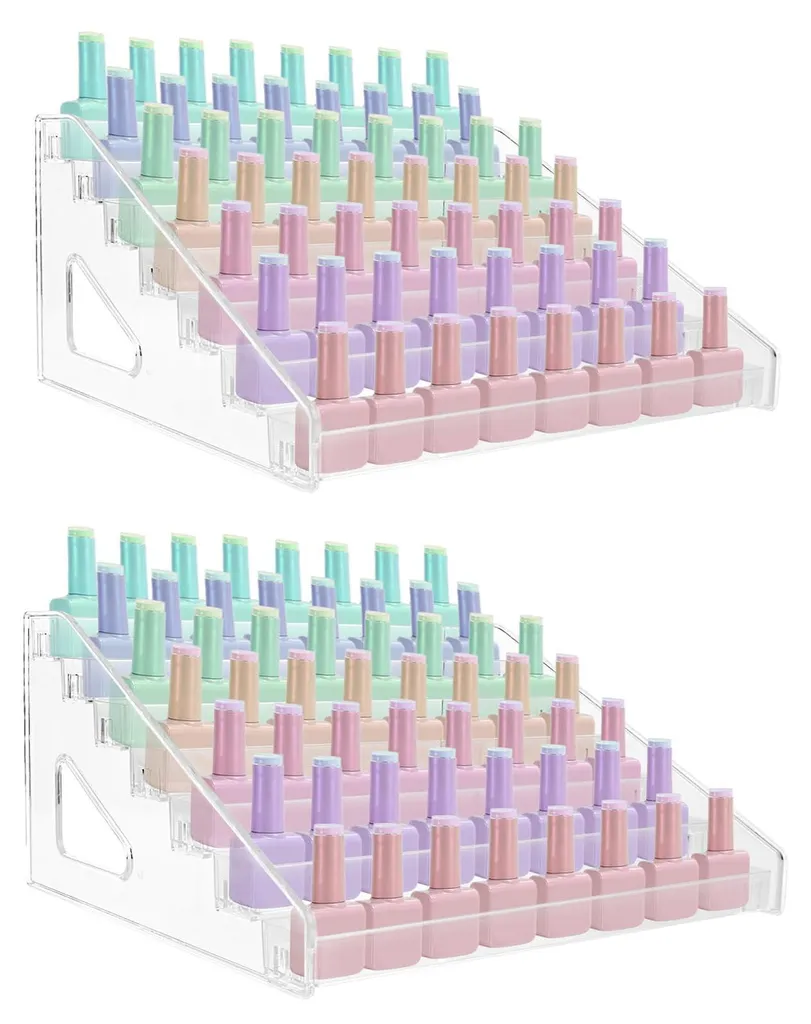Organiseur Vernis à Ongles Mural ou à Poser 2 Unités Haute Capacité
