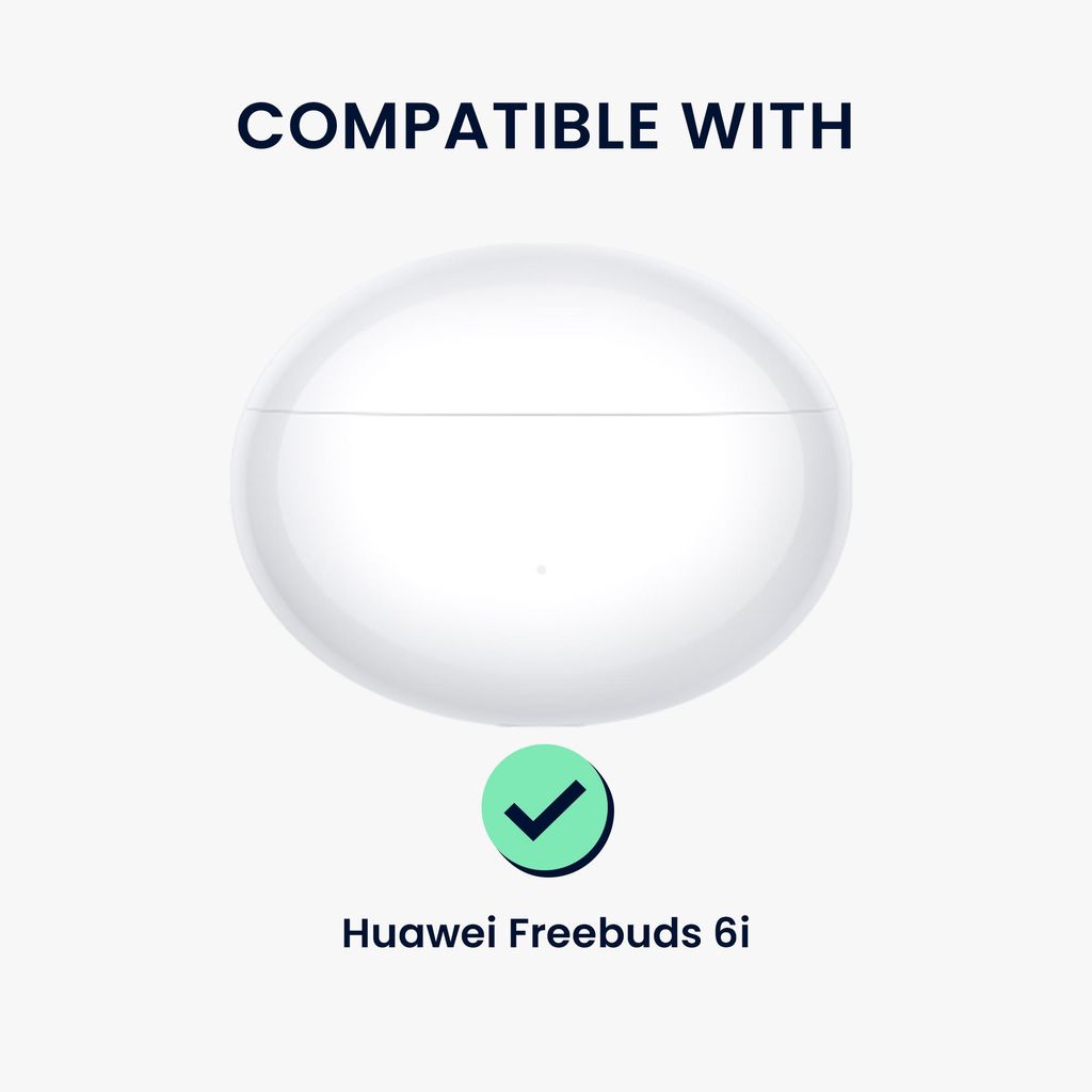kwmobile transparentes Kopfhörer Case kompatibel mit Huawei Freebuds 6i Hülle - Headphones TPU Cover mit Standfunktion und Sicherheitsverschluss -
