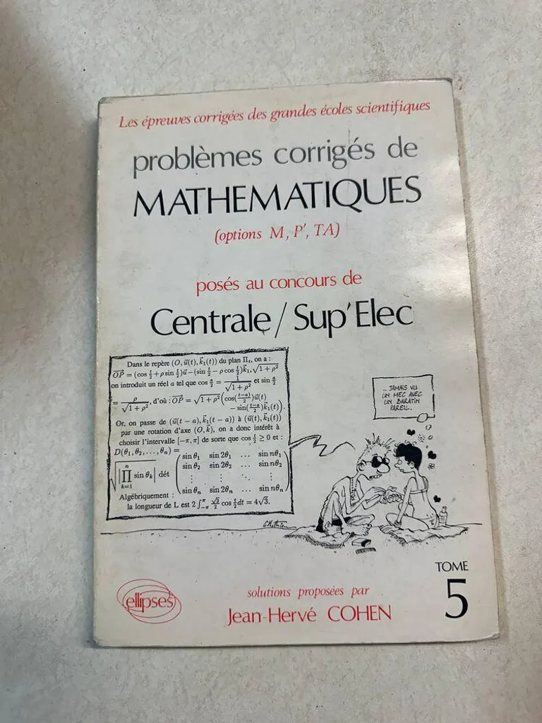 Livre Mathématiques EITPE 1991-1992 Corrigé : Spécial Concours Centrale