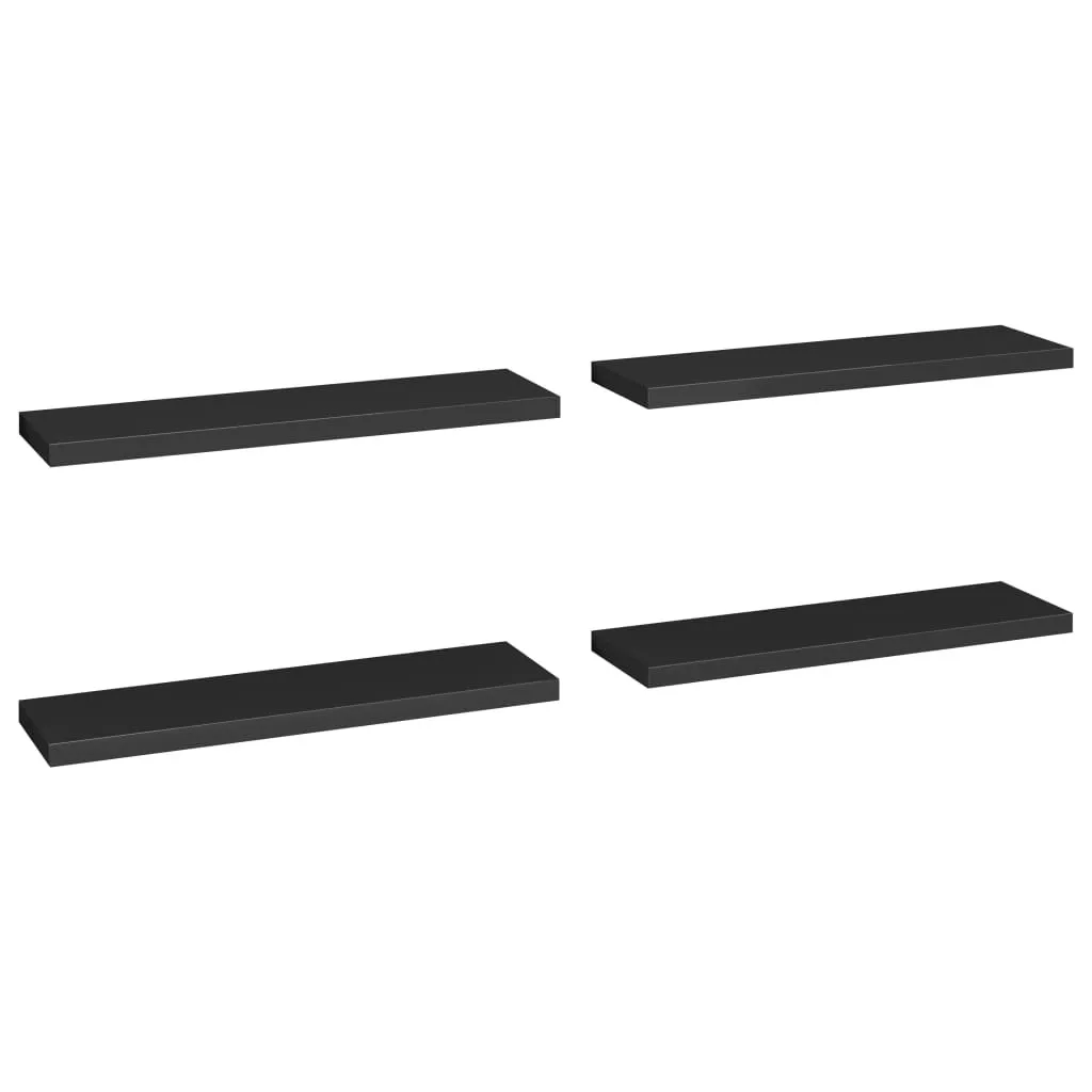 OFFERTA Set 4 Mensole Nere SYFAX™ 90x23,5x3,8 cm MDF Sospese