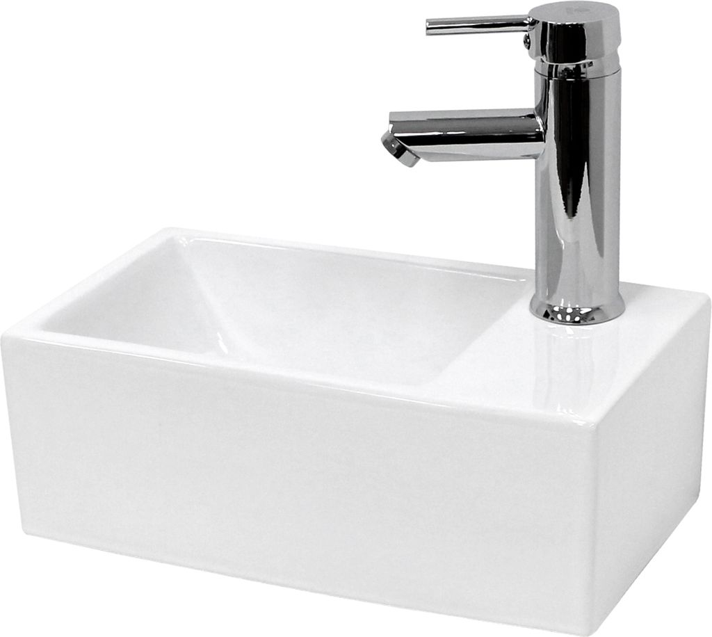 LuxeBath Waschbecken Aufsatzwaschbecken Eckig, 35x20,5x12,5 Produktbild 