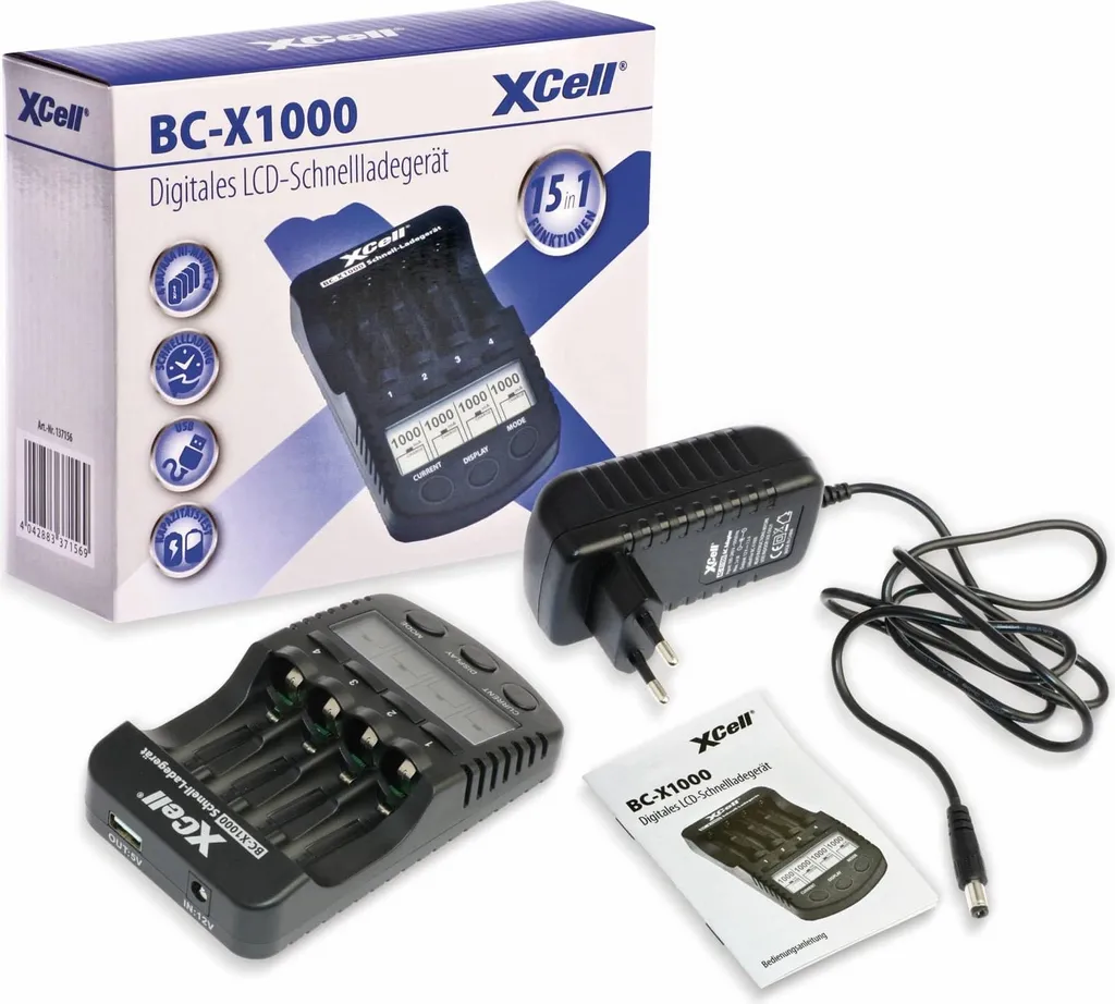Chargeur rapide XCell BC-X1000 avec écran digital LCD haute précision