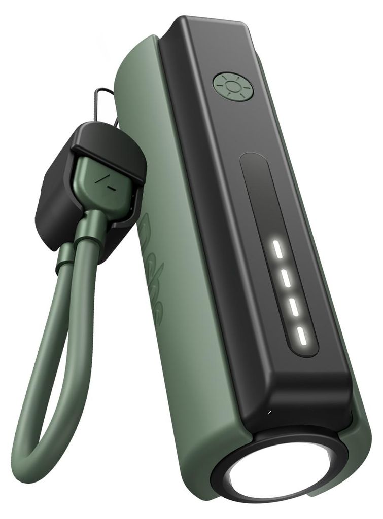 SBS Kompakte 5000mAh Powerbank mit LED-Taschenlampe, 10W USB-C Anschluss, USB-C Kabel inklusive, ideal für Outdoor und Camping