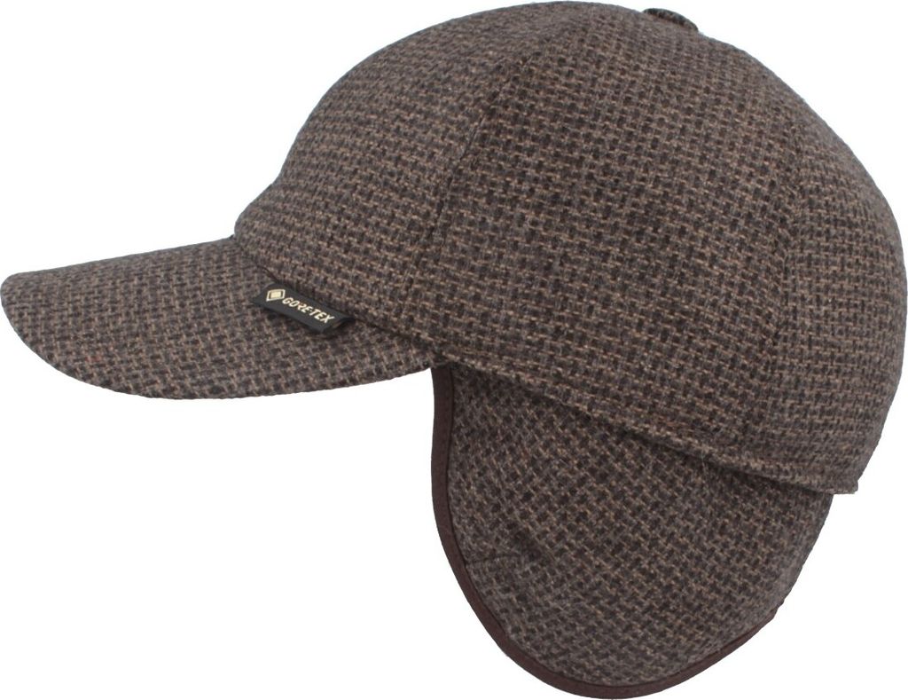 Gemusterte BB-Cap mit Ohrenschutz und Goretex von Hut-Breiter
