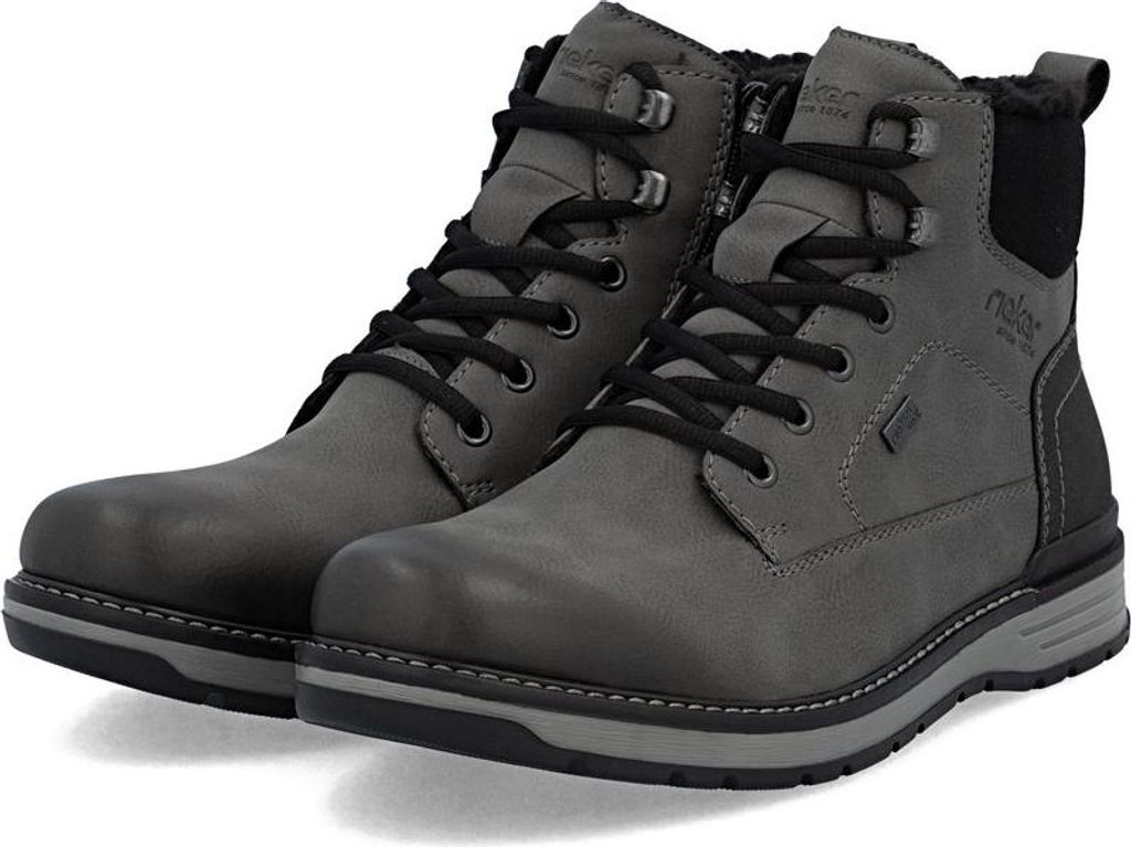 A pair of gray men's boots.