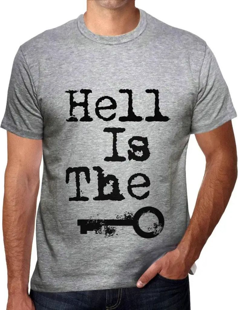 Herren Grafik T-Shirt Die Hölle ist der Schlüssel – Hell Is The Key – Öko-Verantwortlich Vintage Jahrgang Kurzarm Lustige Druck Geburtstag G...