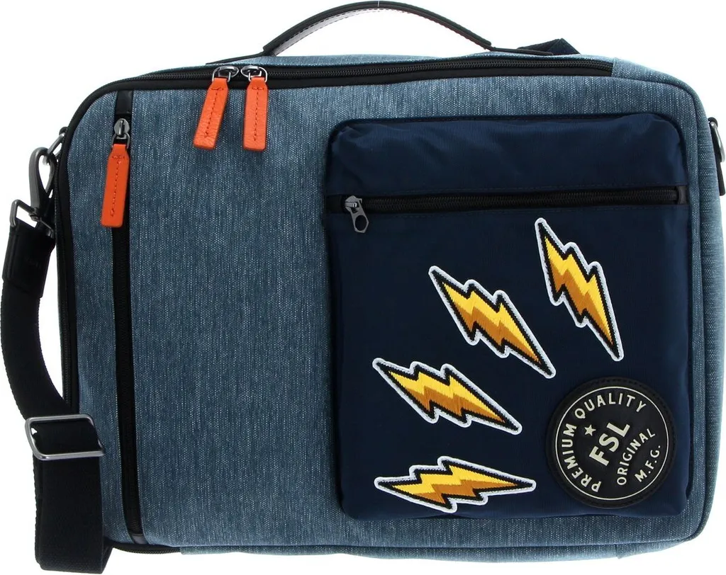 Fossil Buckner Sac à Dos Ordinateur Portable Bleu Multicolore en Toile - 3