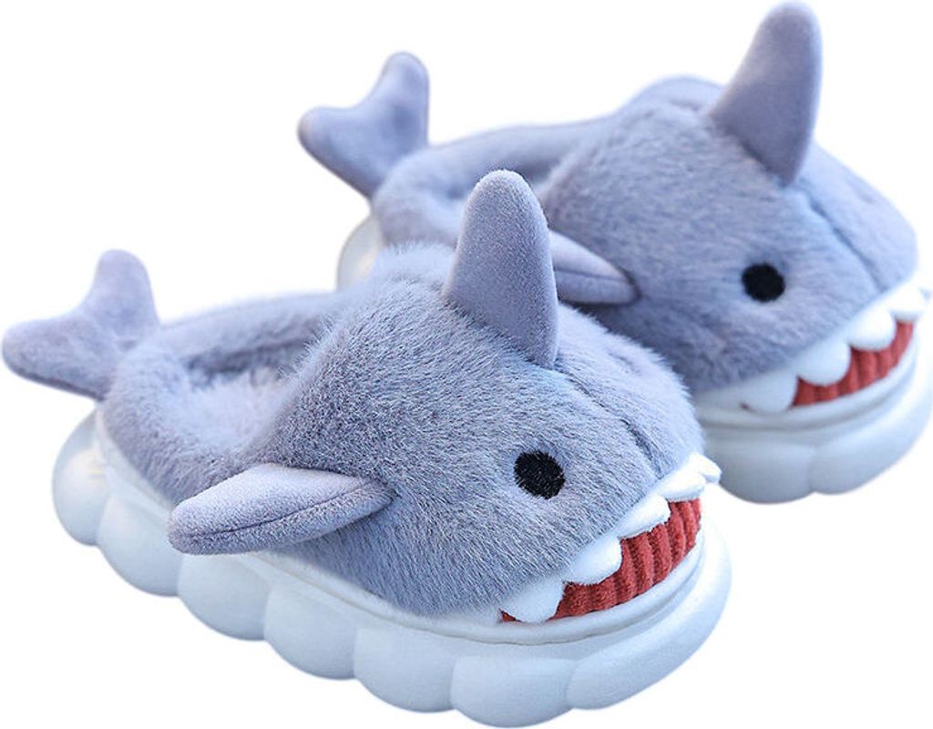 Kinder Hausschuhe Gefüttert Slippers Isoliert Schlappen Pantoffeln Liron Grau Gr.34/35