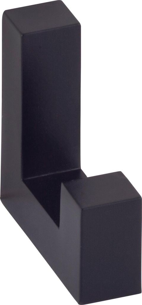 Grimme Kleiderhaken Wand Force Breite 12mm, Höhe 40mm - Wandhaken Garderobe - Garderobenhaken einzeln, Zinkdruckguss schwarz lackiert