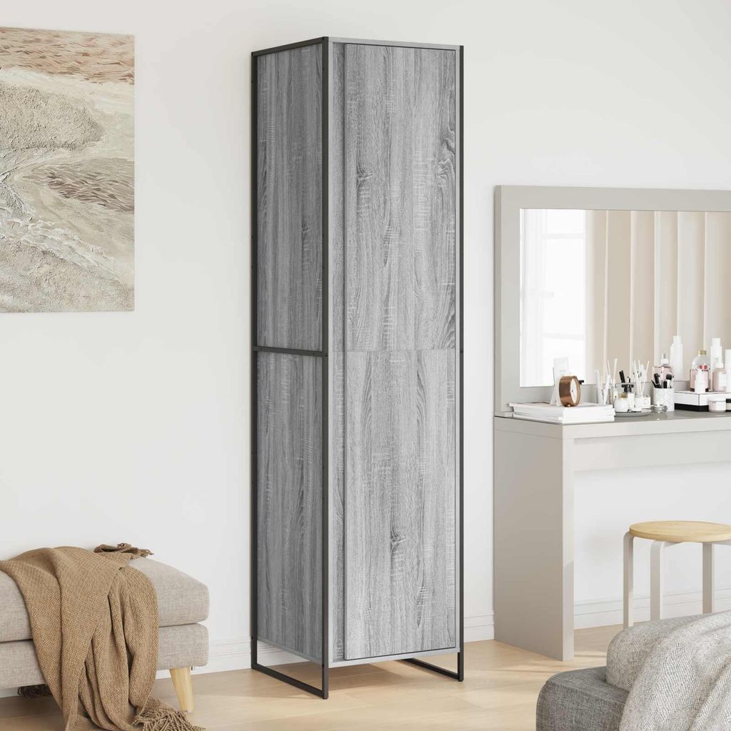 "Schlussverkauf" Warderobe 2 Stück - moderne-desgin - Graues Sonoma 50x50x200 cm Holzwerkstoff C15815