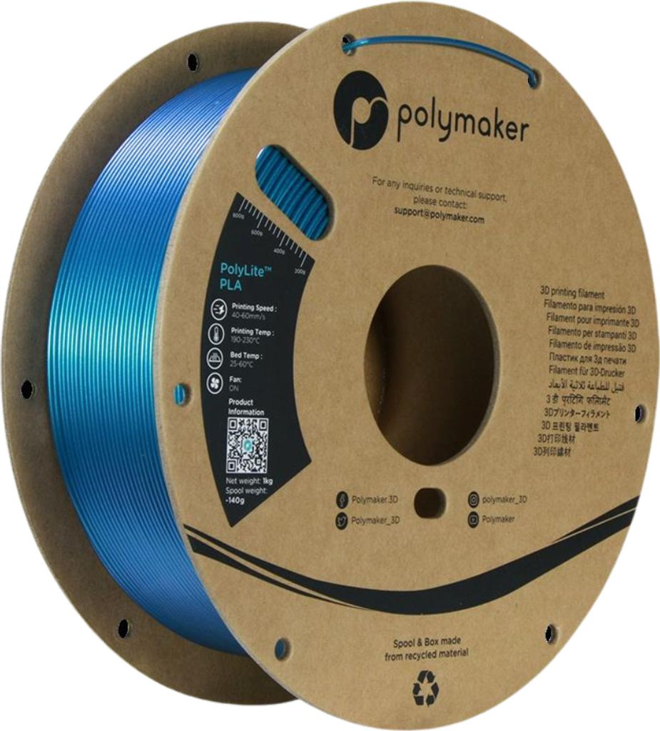 Polymaker PolyLite PLA Starlight, Filament Size:1.75mm, Farbe:Neptune, Gewicht:1 kg