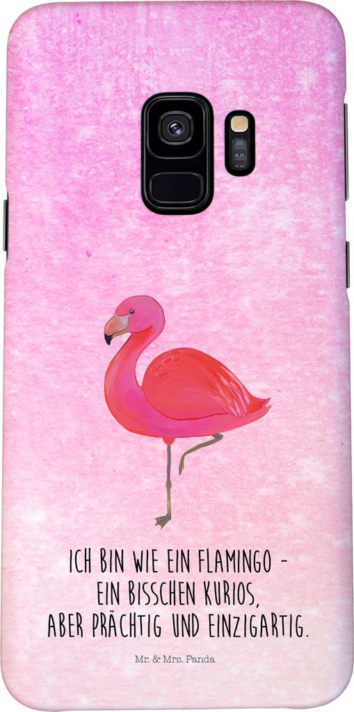 Mr. & Mrs. Panda Samsung Galaxy S9 Handyhülle Flamingo Classic - Aquarell Pink - Geschenk, Prächtig, Stolz, Ich, Smartphone Hülle, Spruch, Handy...